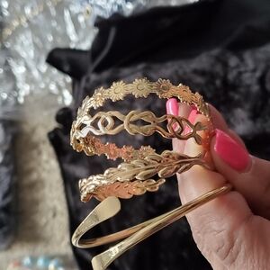 Go Gold Floral Cuff Bracelets